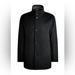 Hugo Boss Coxtan Wool-Cashmere Blend Coat in Black, 40R